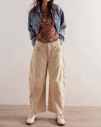Free People Good Luck Cord Pant in crystal grey - women's pants - view 4