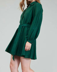 current air Mini Shirt Dress in jewel green - women's dress - alternate view