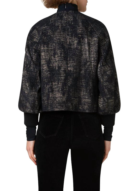 Akris Punto - Asymmetrical Denim Jacket with Gold Thread