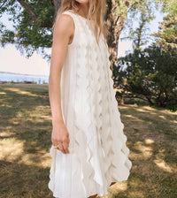 Joseph Ribkoff Viscose Sweater Knit Sleeveless A Line Dress in vanilla - women's dress - view 4