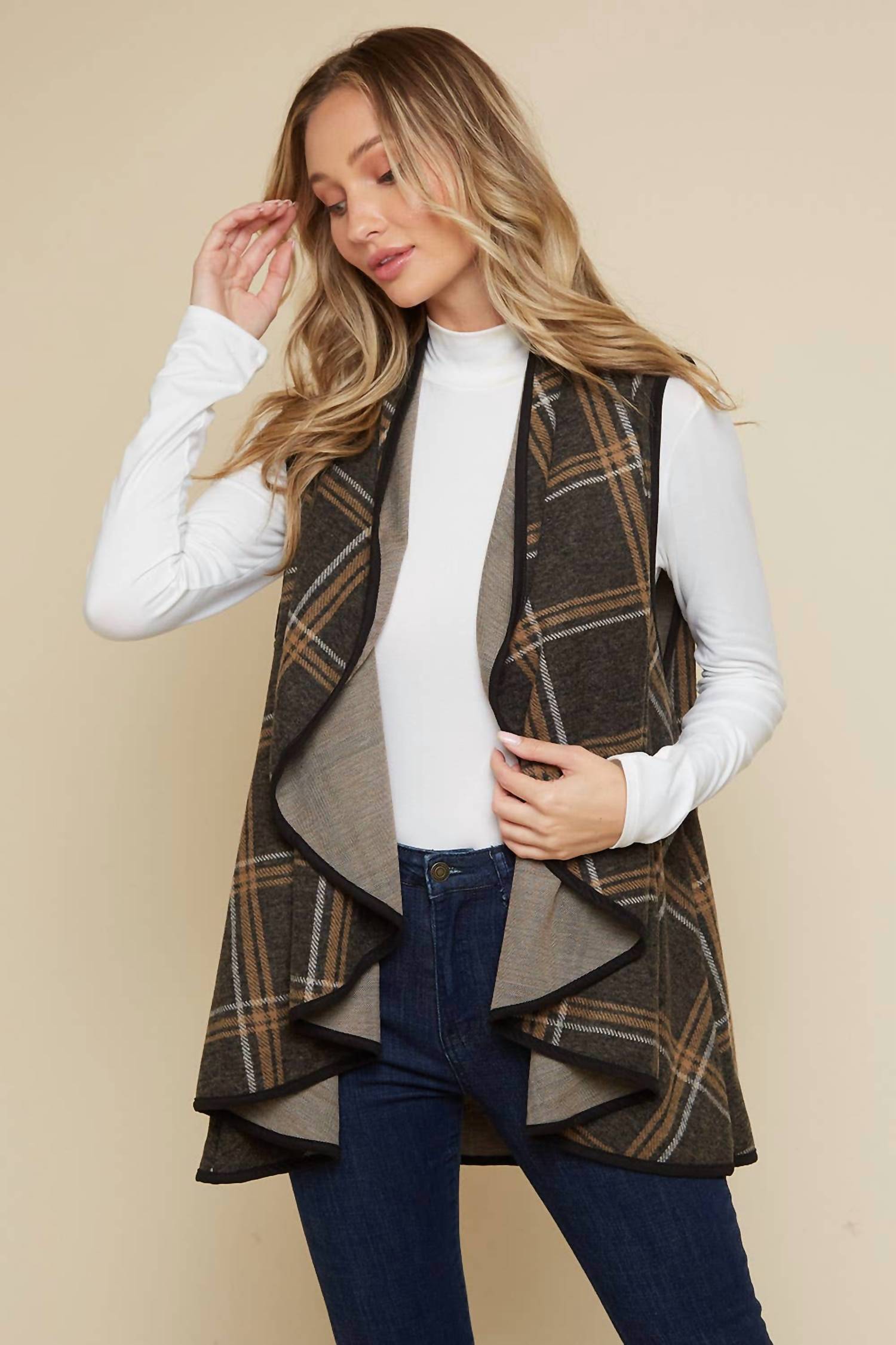 Saints & Hearts - Canyon Winds Plaid Cascade Vest