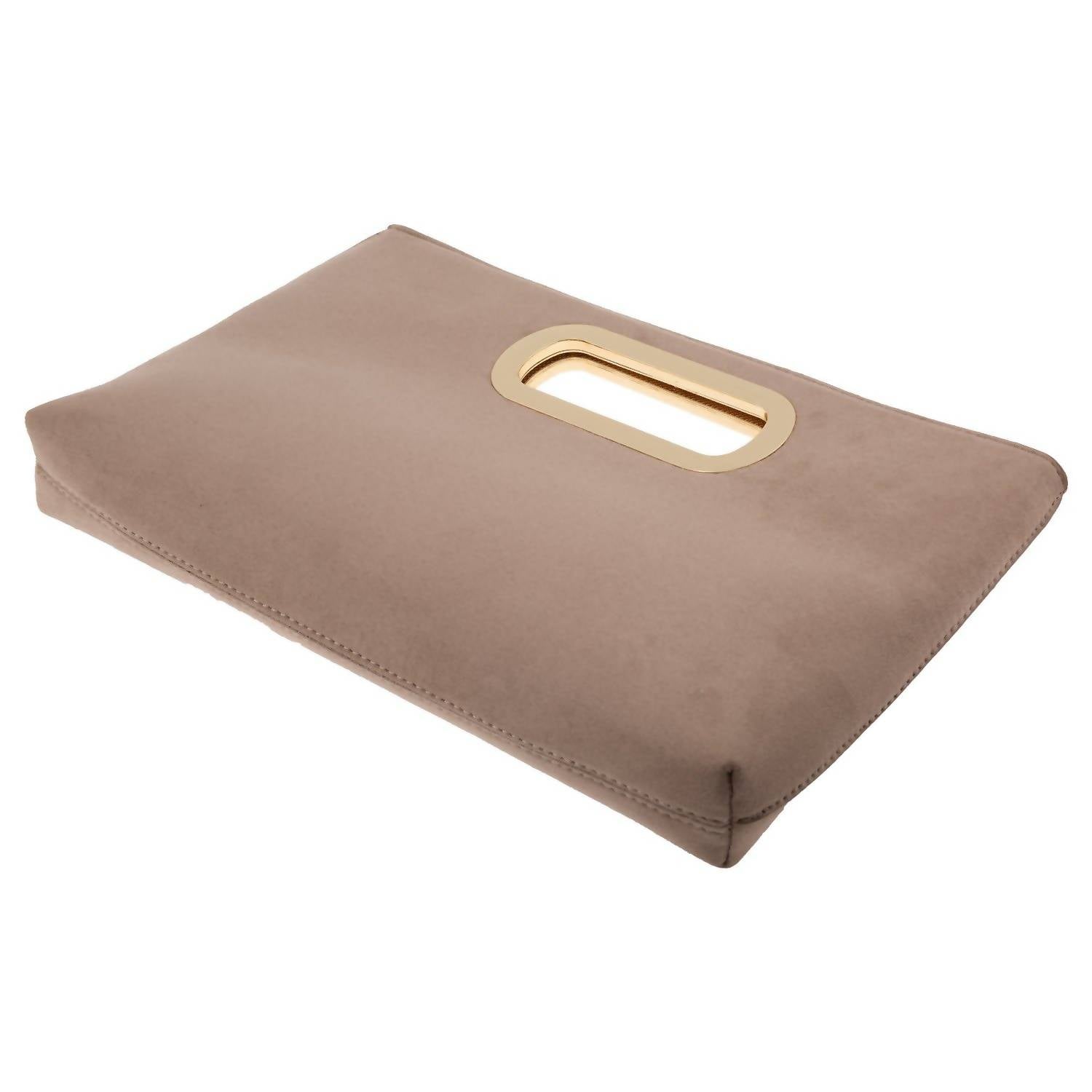 Jnb - Women's Celeste Top Handle Faux Suede Clutch