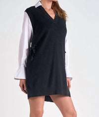 ELAN Sweater Dress in black - women's dress - alternate view