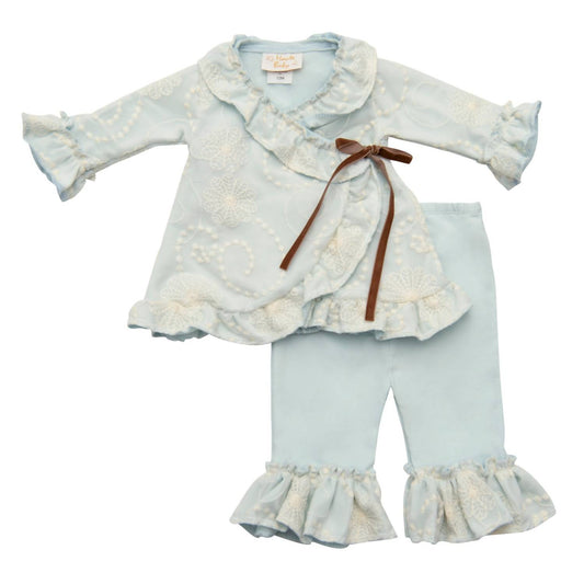 Haute Baby - Baby Girls Powder Fresh Kimono Style 2pc Set
