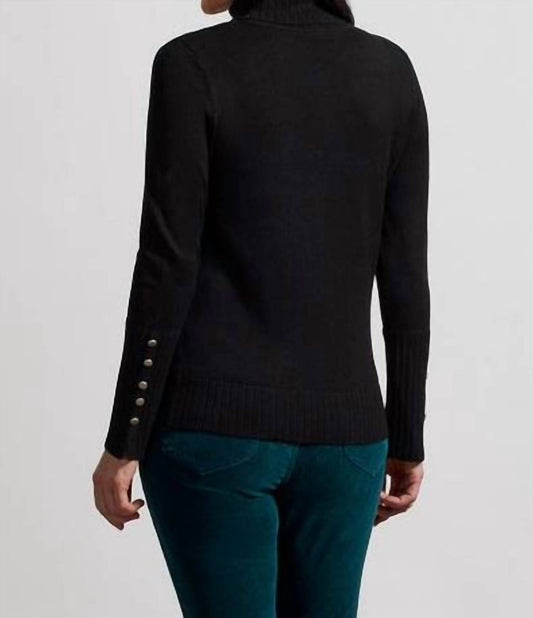 Tribal - Turtleneck Sweater With Button Accent