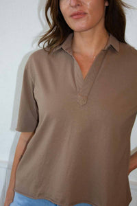Frank & Eileen - Patty Popover Short Sleeve Henley Top
