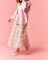 Peach Love Sweetheart Knit Oversized Cardigan in pink - women's sweater - view 5