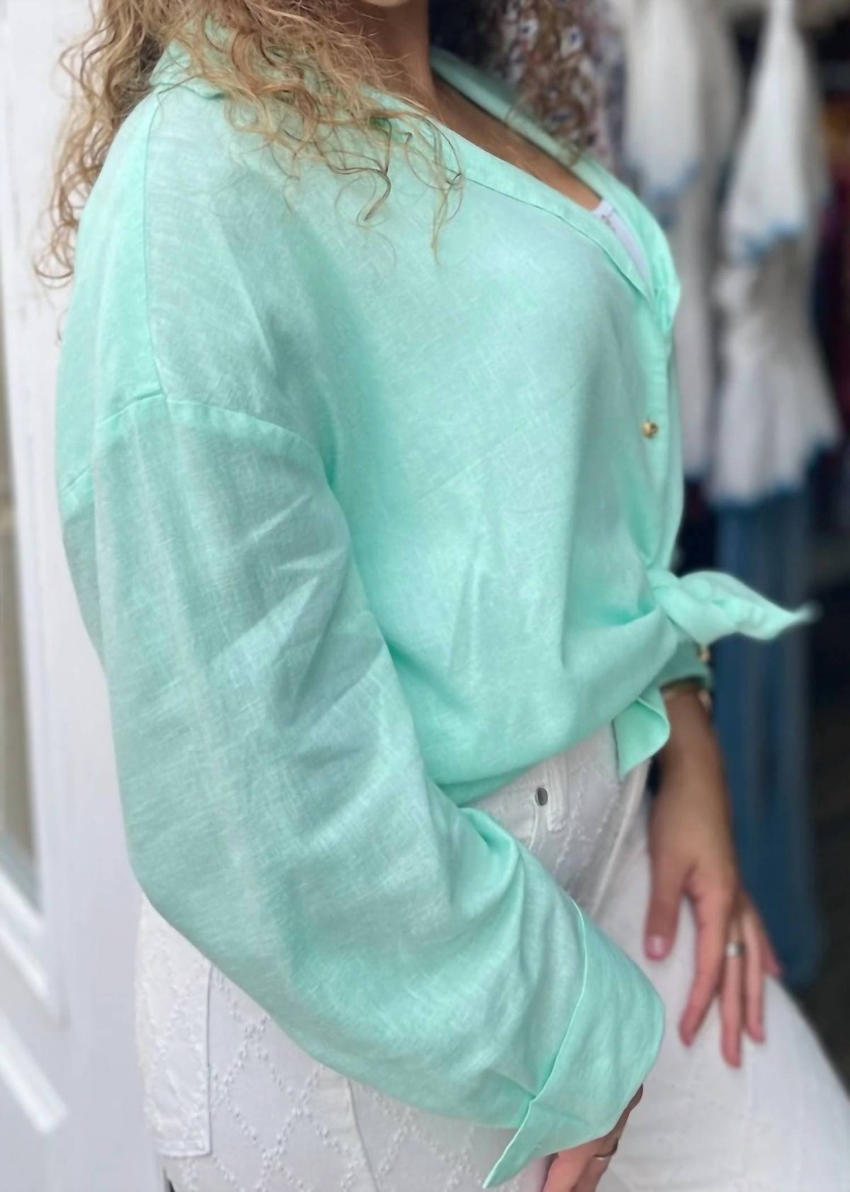Elan - Button Up Long Sleeves Top