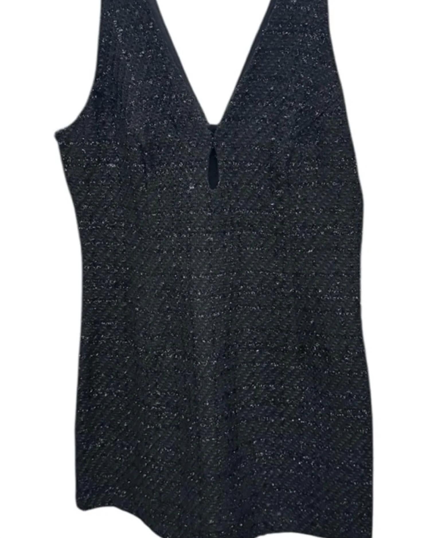 Adrianna Papell Elegant Mini Dress in black - women's dress - detail view