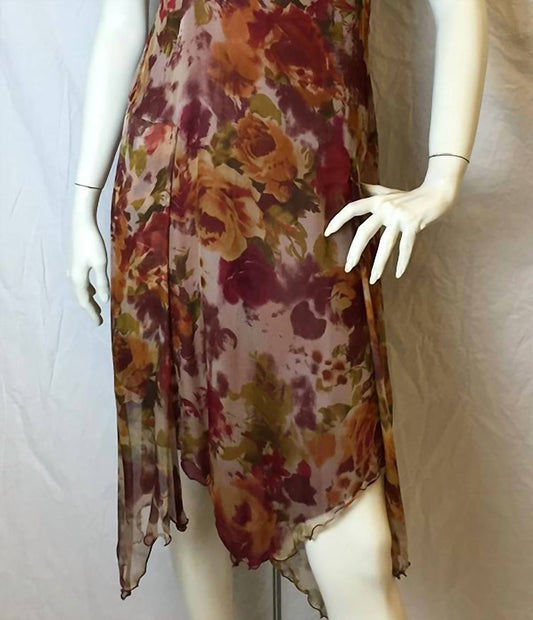 Lidia Cardinale - Women's Layer Sleeve Print Chiffon Dress