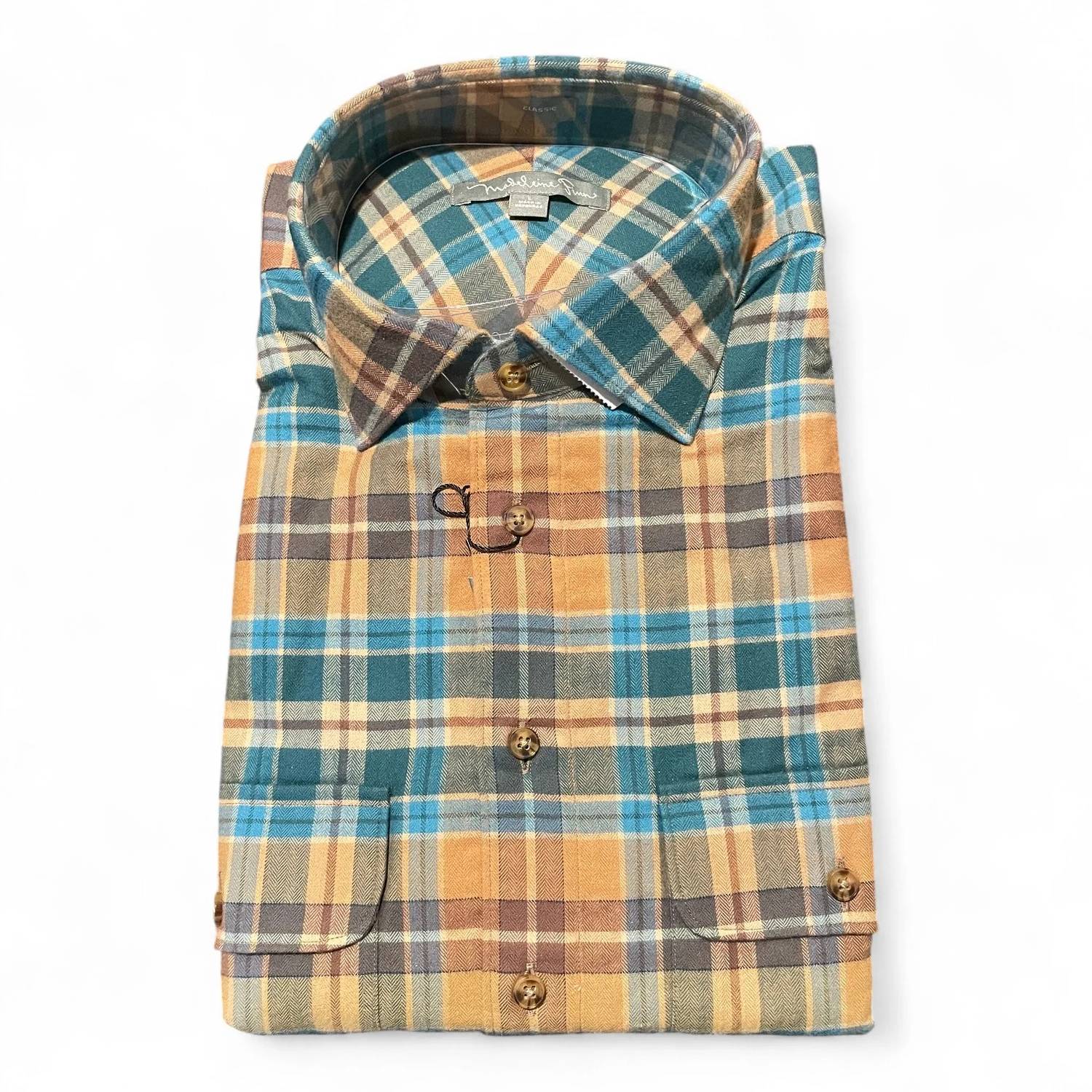 Madeleine Finn - Men's Plaid Button Down Long Sleeve Shirt