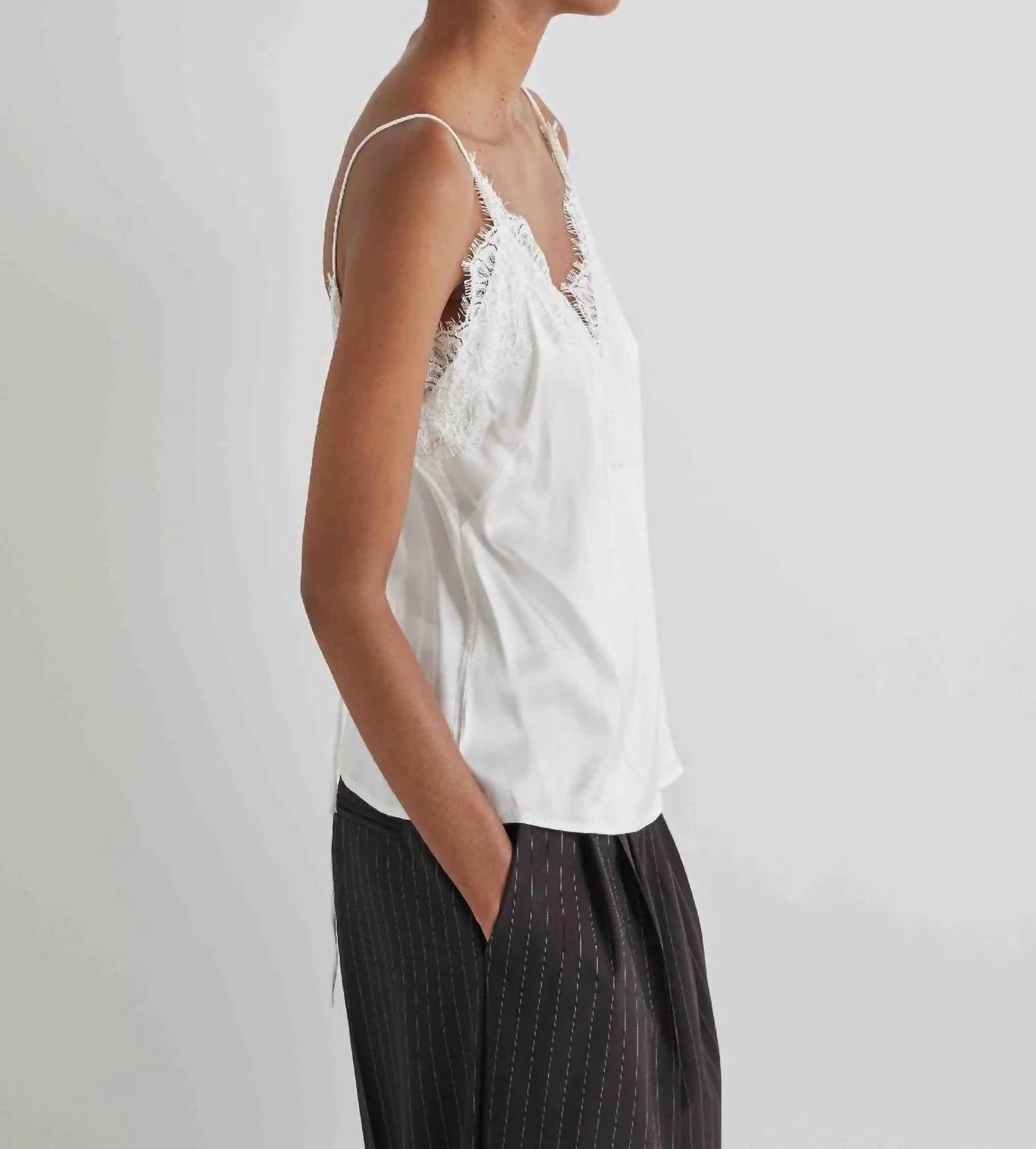 Meimeij - Satin Lace Tank Top
