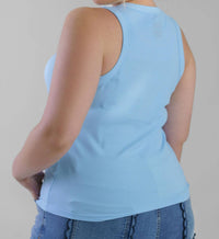 Never Fully Dressed - Ice Blue Ribbed Tank Top - Plus