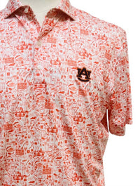 JOHNNIE-O Men's Auburn Tailgater 2.0 Polo in red - men's shirt - detail view