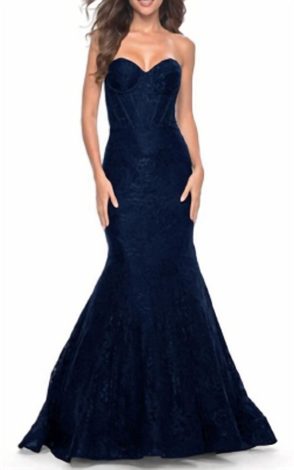 La Femme - Lace Mermaid Prom Dress