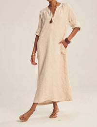 Velvet By Graham & Spencer - Dakota Linen V-neck Dress