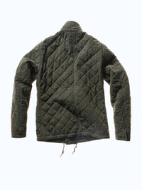 Relwen Quilted Tanker Jacket in dark loden - men's jacket - detail view