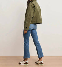 Veronica Beard Stephen Bomber Jacket in army - women's jacket - detail view