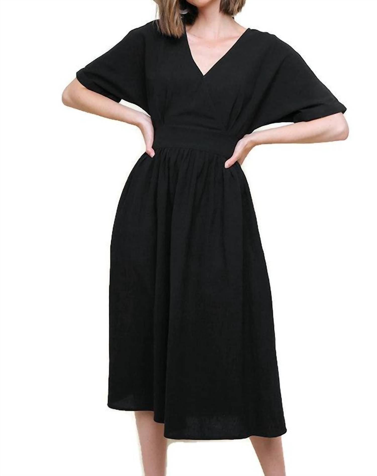 Umgee - Surplice Cotton Midi Dress