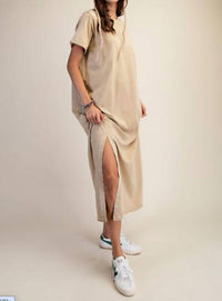 Easel - Mineral Washed Terry Midi Dress