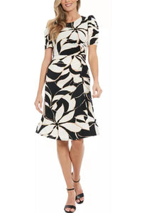London Times - Floral Print Fit & Flare Dress