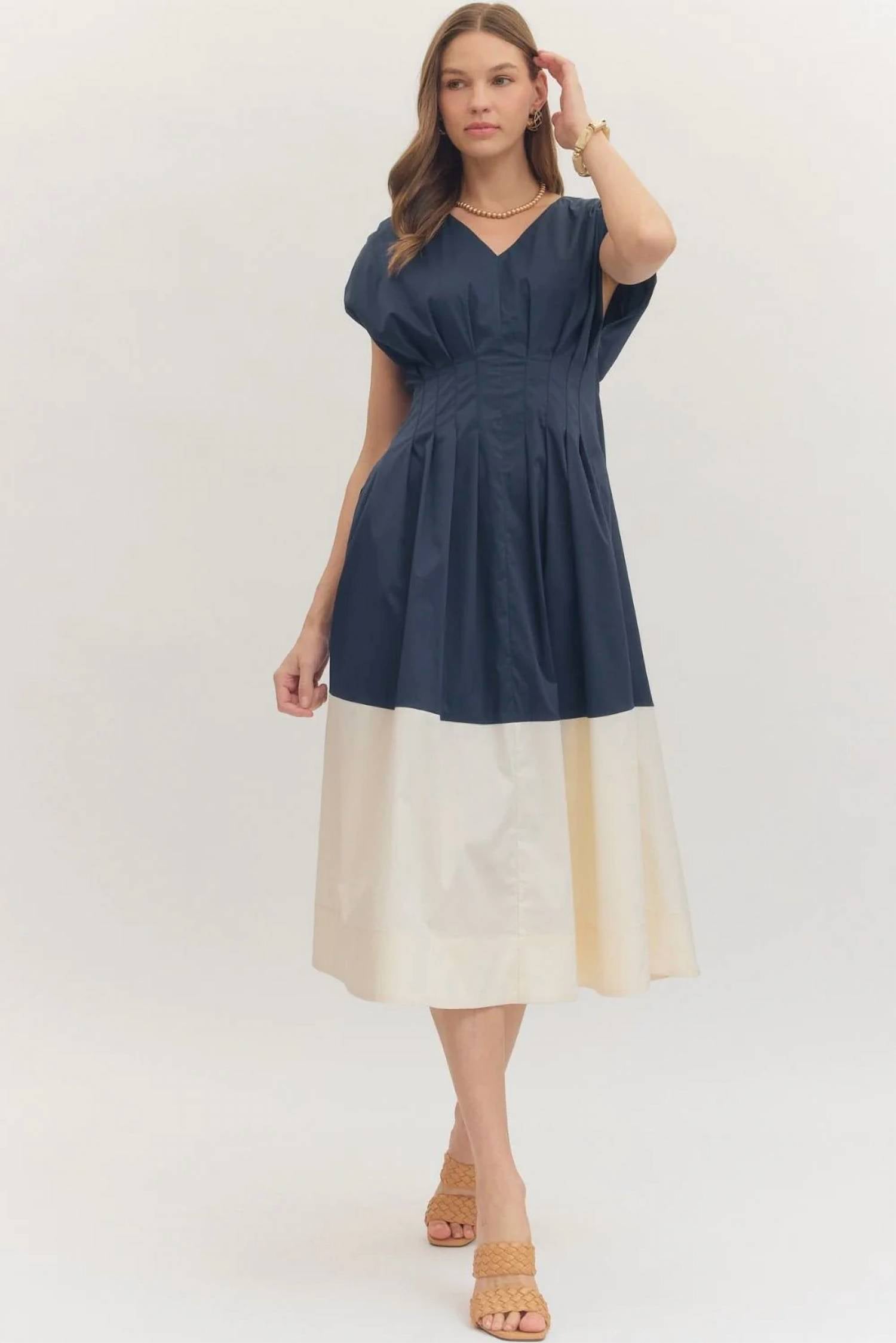 Entrousa - Cap Sleeve Midi Dress