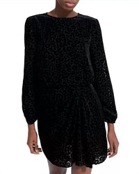 THE KOOPLES Velvet Burnout Dress in bla01 - women's dress