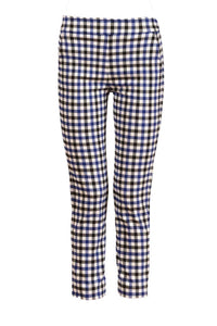 Avenue Montaigne Lulu Straight Cropped Pant in check blue black - women's pants - view 4