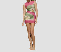 Aston Studio Ariel Mesh Mini Dress in pink - women's dress