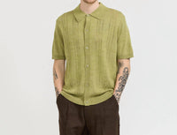 NN07 Thor Short Sleeve Cardigan in evergreen - men's sweater