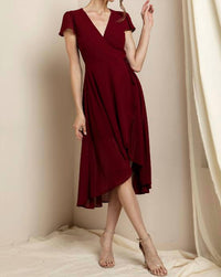 Soieblu - Short Sleeve Midi Wrap Dress