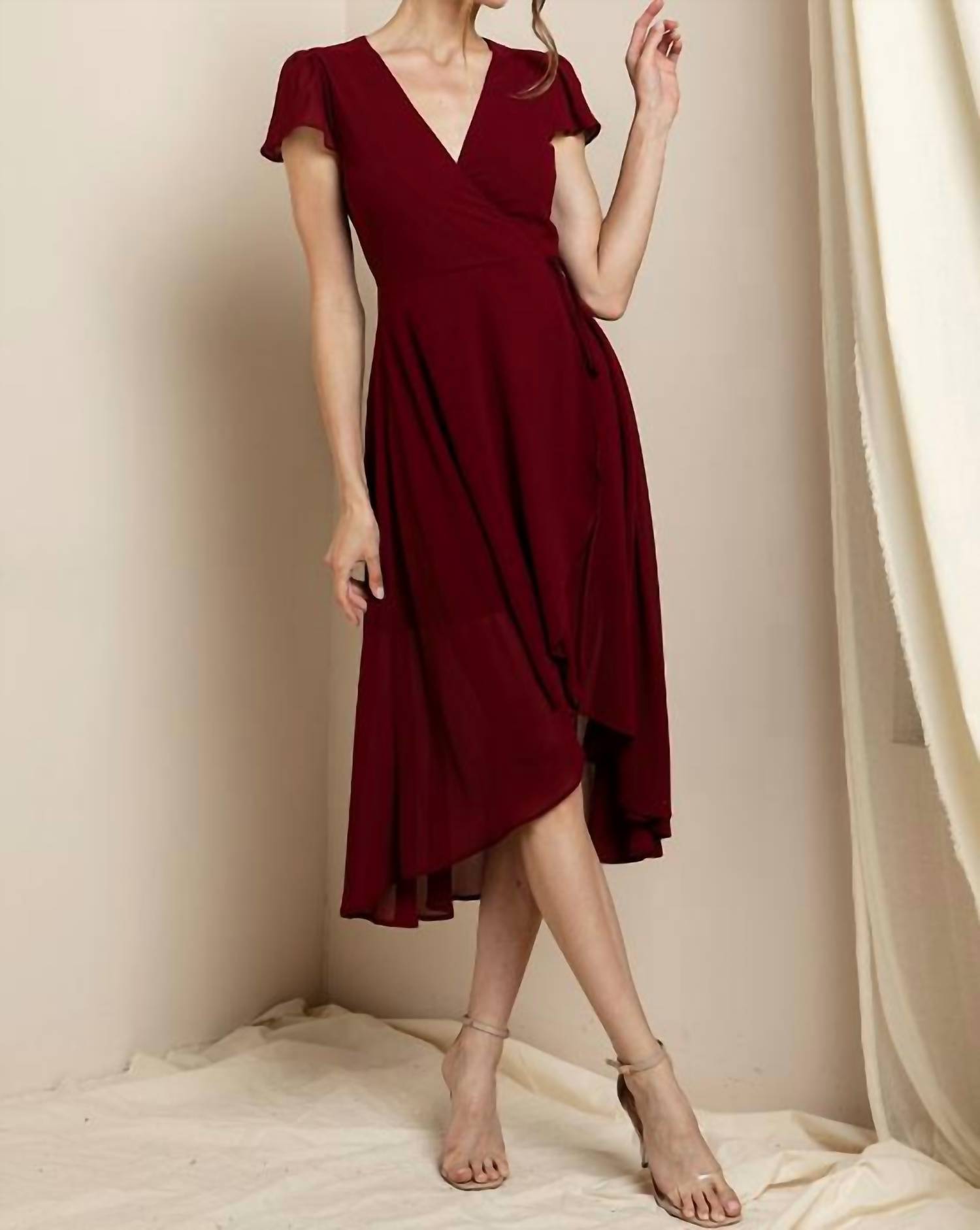 Soieblu - Short Sleeve Midi Wrap Dress