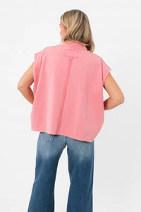 Bucketlist - Double Check Sleeveless Polo Top