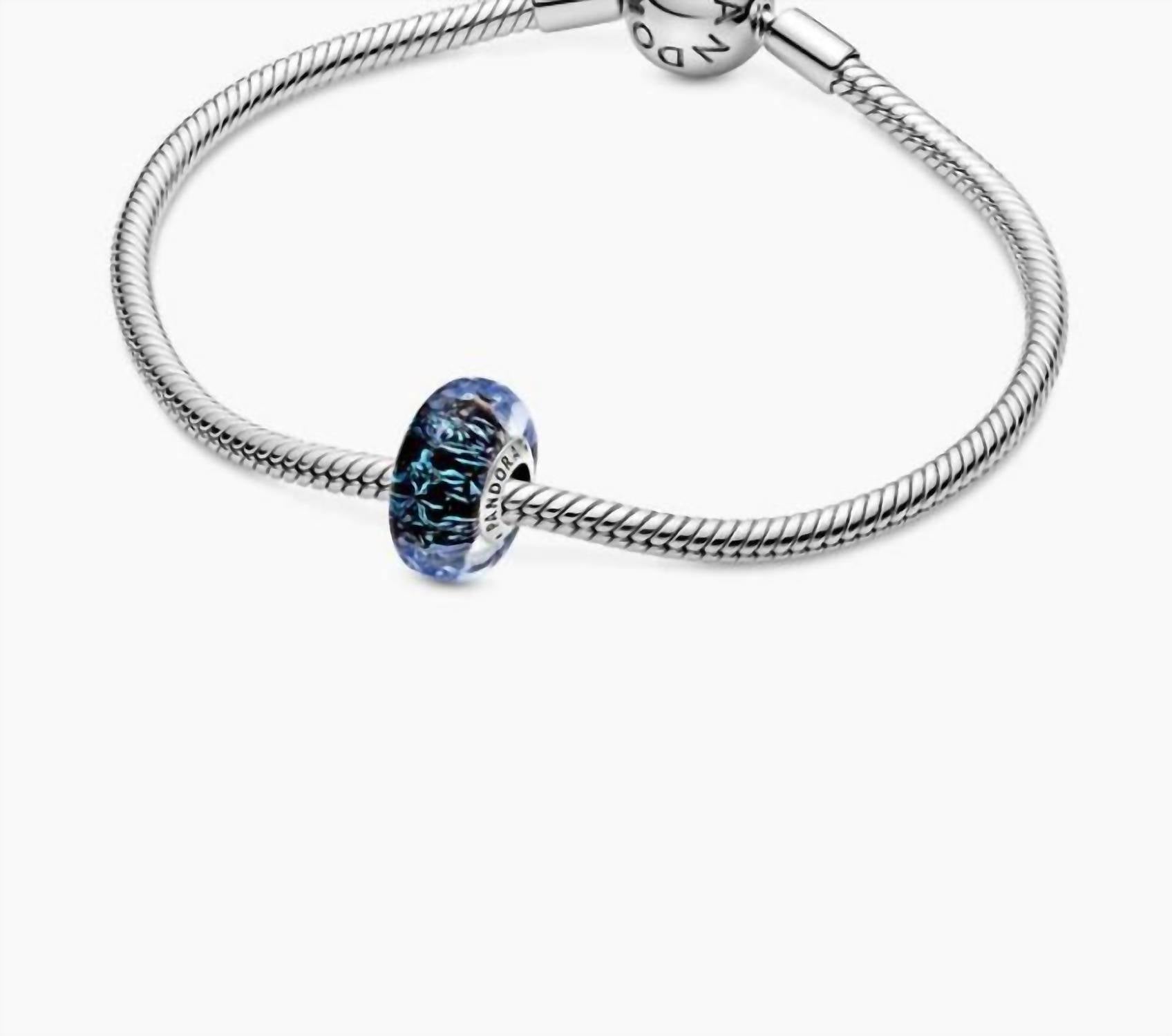 Pandora Women's Rounded Murano Glass Charm in wavy blue - women's item - view 4