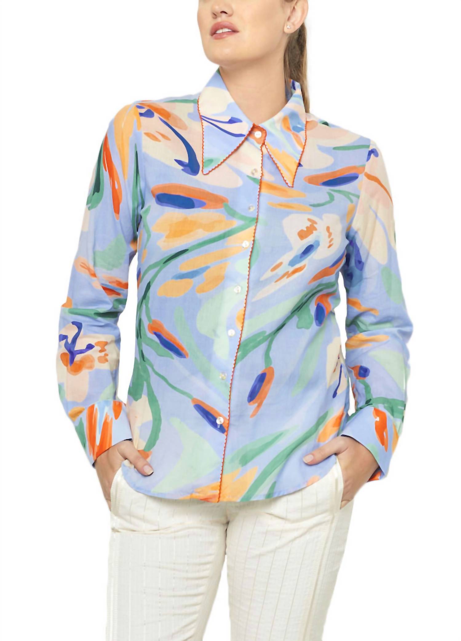 De Loreta - Carmela Blouse Jaleo Celeste