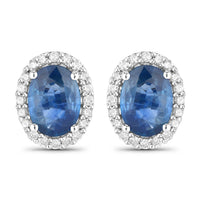 Diana M Jewels - Women's Oval Natural Sapphire Stud Earrings (2.16 Ct) - Classic Plus