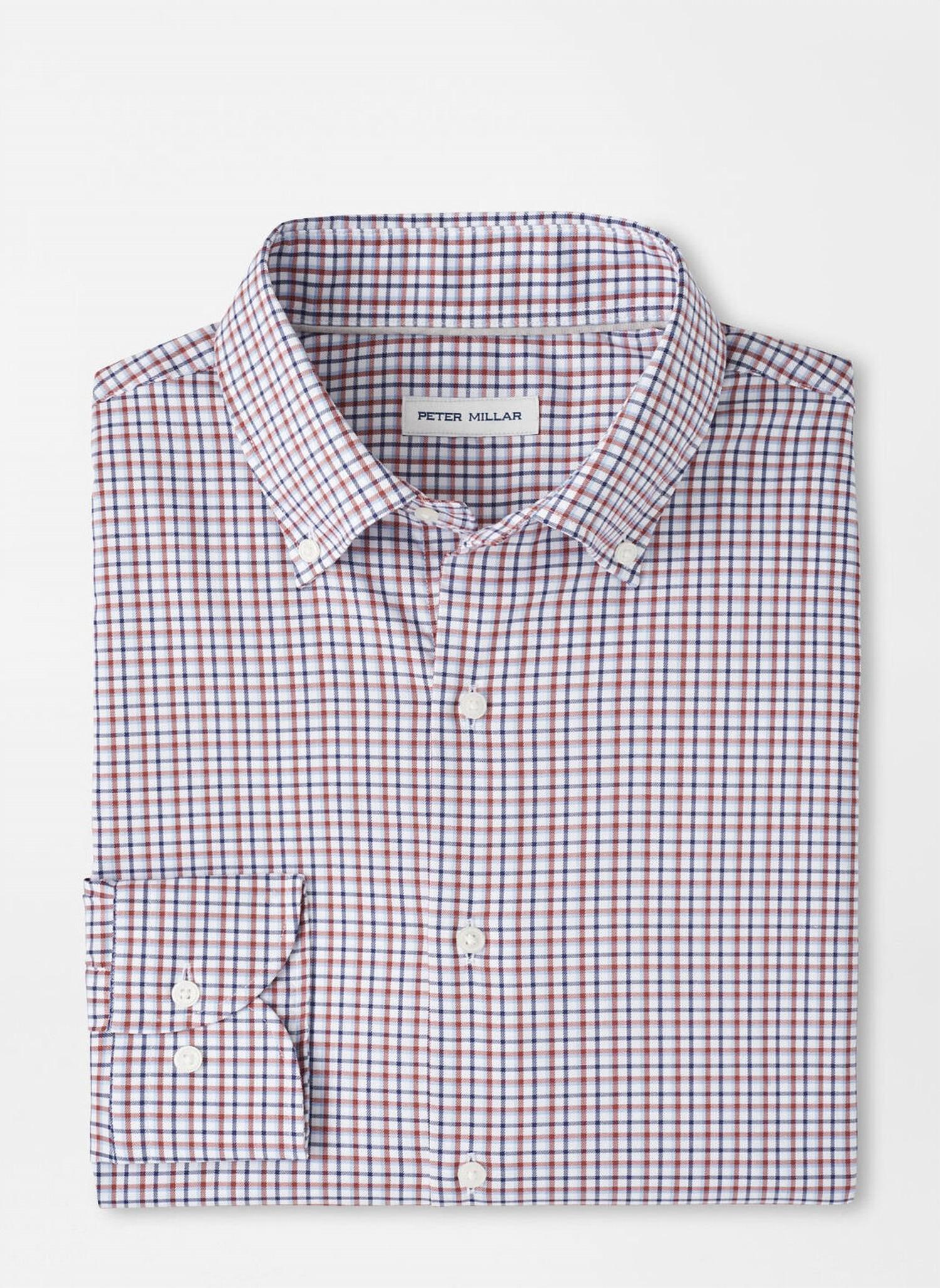 PETER MILLAR Julian Crown Lite Cotton Stretch Shirt in navy multi - men's shirt - view 4