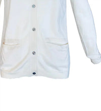 Brazeau Tricot Women's Pima Cotton Cardigan in white - women's cardigan - alternate view