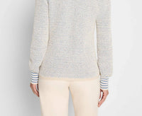 Nic + Zoe Tuck Texture Split Neck Sweater in blue - women's sweater - view 4