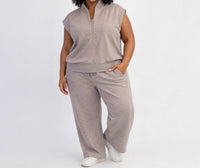 RAE MODE Luxe Curvy Pants in heathered taupe - women's pants - alternate view