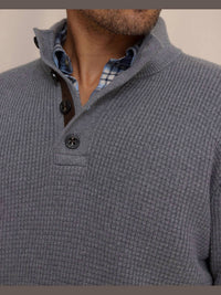 Southern Tide - Bass Creek Heather Quarter Button Sweater