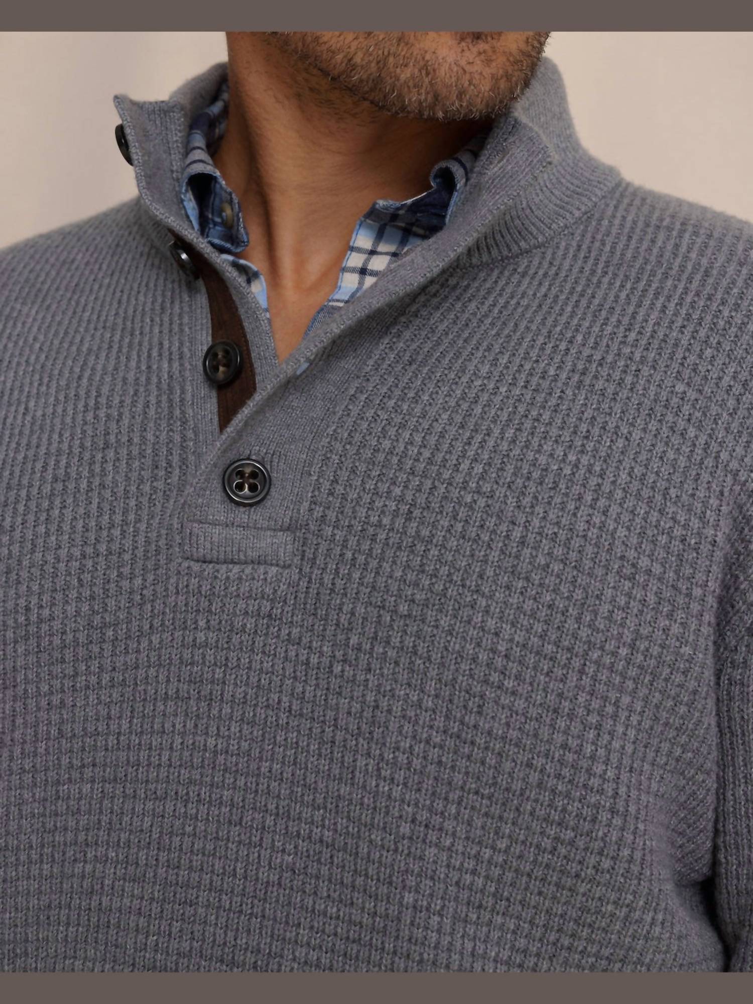 Southern Tide - Bass Creek Heather Quarter Button Sweater