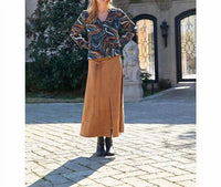 APNY Vegan Suede Skirt in caramel 1 - women's skirt - view 4