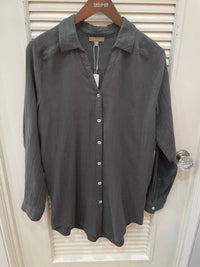 Lilla P - Long Sleeve Button Down Tunic Top
