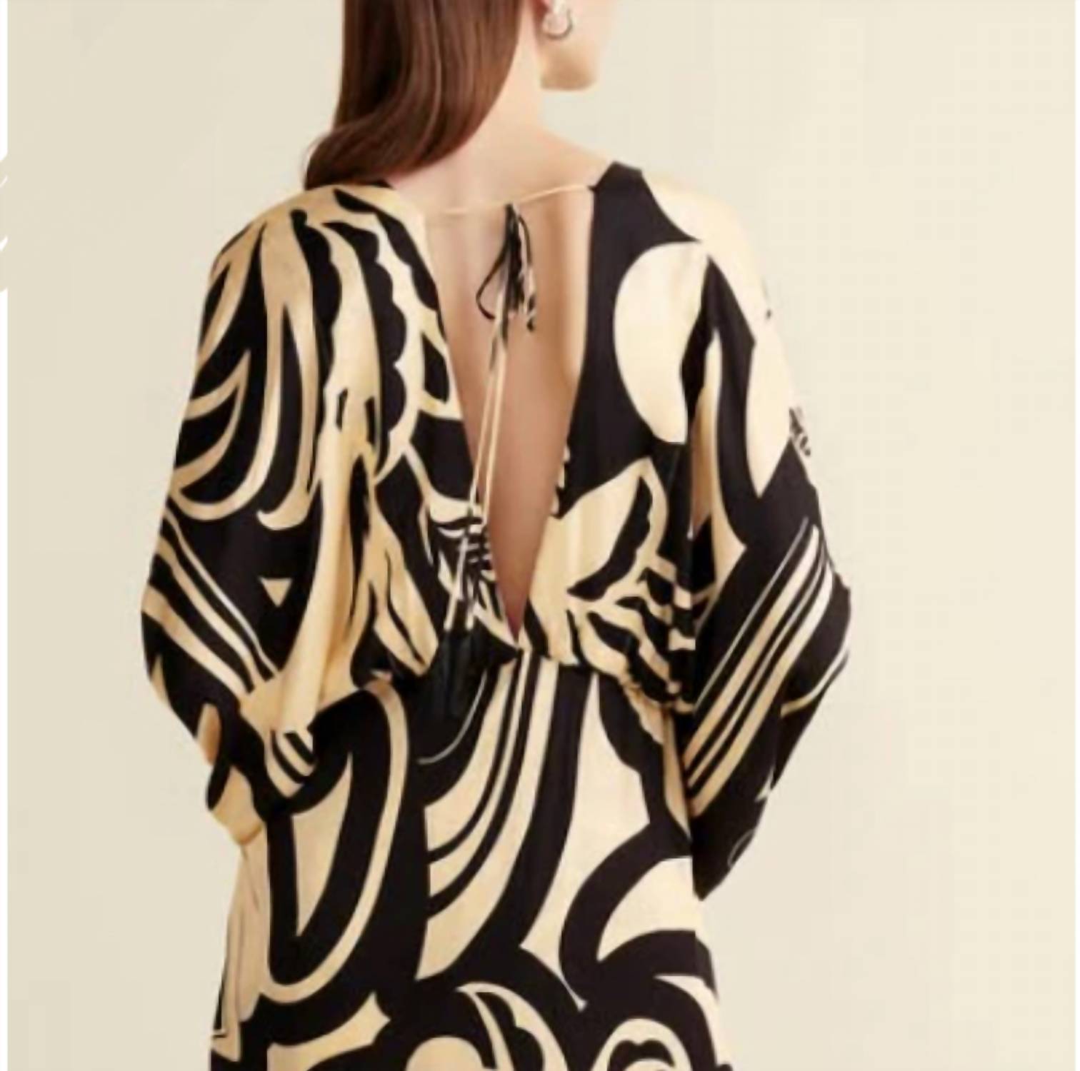 Eugenia Fernandez Anremo dress in black cream - women's dress - detail view