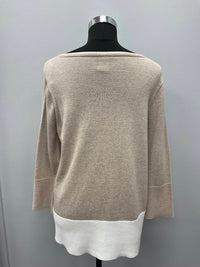 Hubert Gasser - BEIGE COTTON 3/4 SLEEVE SWEATER