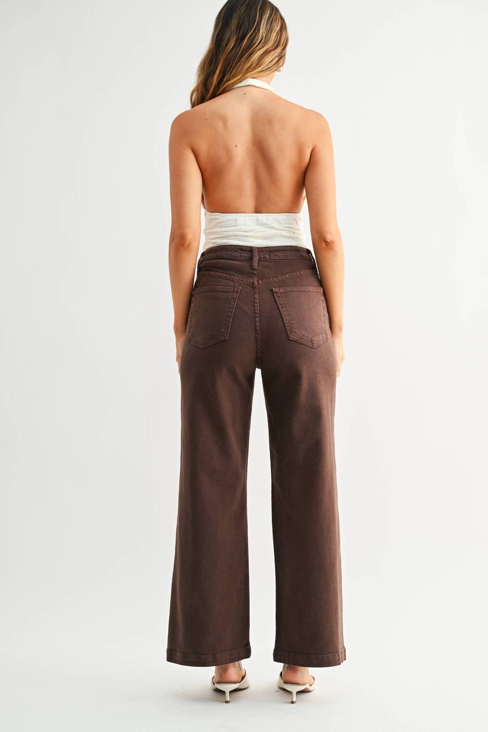 Just Black Denim - Patch Pocket Wide Leg Pants
