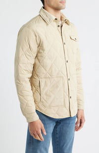Schott N.Y.C. Down-Filled Quilted Shirt Jacket in off white - men's jacket - alternate view