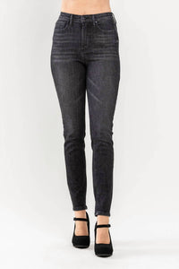 Judy Blue Tummy Control Skinny Jeans in black washed - women's jeans