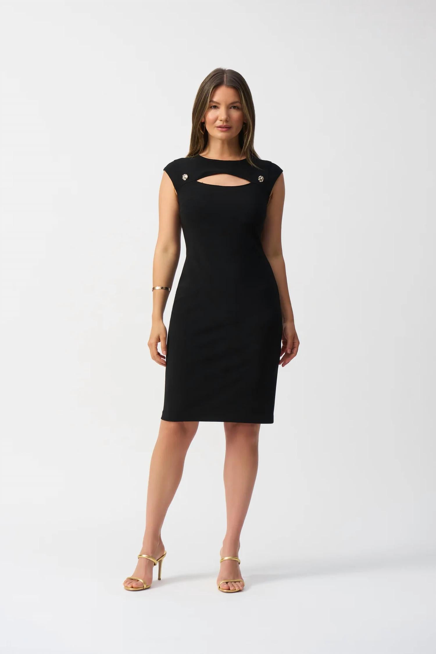 Joseph Ribkoff - Cutout Yoke Sheath Dress